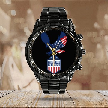 Discover Happy Memorial Day Thank you Veterans American Calendar Steel Band Watch