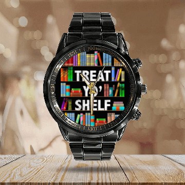 Discover Funny Reading Gift Book Lover Reader Librarian Calendar Steel Band Watch