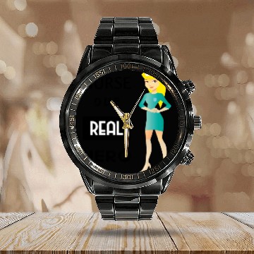 Discover Nurse Aur Real Hero Cartoon Calendar Steel Band Watch