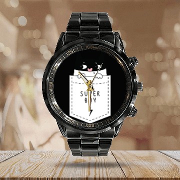 Discover Cat Pocket Calendar Steel Band Watch