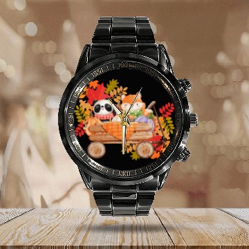 Discover Autumn Friends Calendar Steel Band Watch