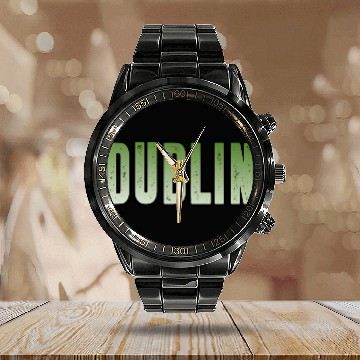 Discover Dublin Ireland Calendar Steel Band Watch