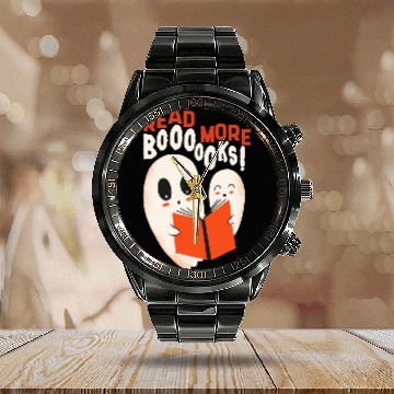 Discover Cute BOO Read More Book Librarian English Teacher Calendar Steel Band Watch