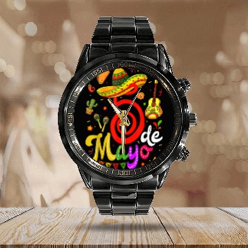 Discover Cinco De Mayo Fiesta Surprise Camisa 5 De Mayo Viv Calendar Steel Band Watch
