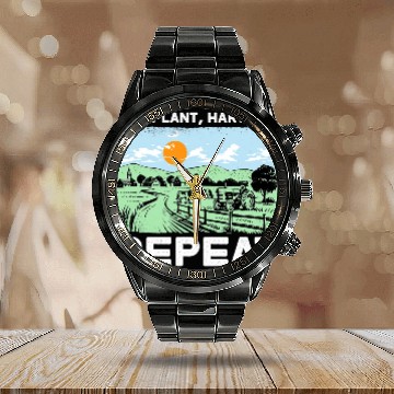 Discover Dig Plant Harvest Repeat I Agriculture Farmer Calendar Steel Band Watch