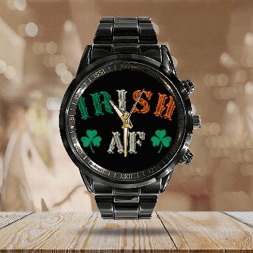 Discover Irish Af Funny St Patricks Day Drinking Calendar Steel Band Watch