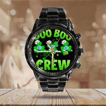 Discover Boo Boo Crew Nurse St Patricks Day Shamrock Calendar Steel Band Watch