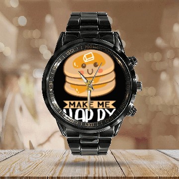 Discover Pancakes Make Me Happy I Kids I Children s Calendar Steel Band Watch