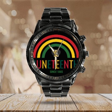 Discover Juneteenth freedom day since 1865t-Calendar Steel Band Watch
