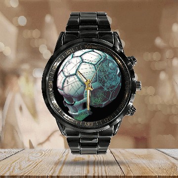 Discover Cyber Skull Kicker Calendar Steel Band Watch