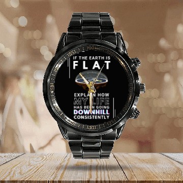 Discover FLAT EARTH Calendar Steel Band Watch