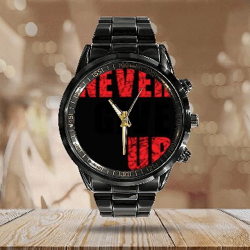 Discover never give up Calendar Steel Band Watch