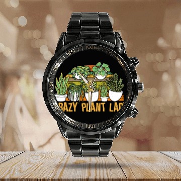 Discover Crazy Plant Lady - Plants Calendar Steel Band Watch