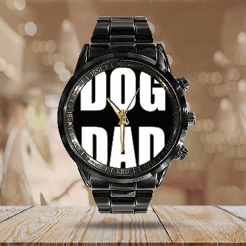 Discover DOG DAD - cute dog Calendar Steel Band Watch