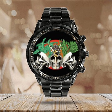 Discover Skull Plant of the blood moon night light Calendar Steel Band Watch