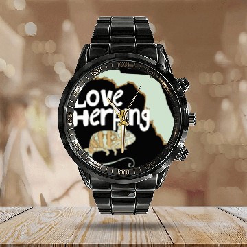Discover Florida Chameleon I Love Herping Calendar Steel Band Watch