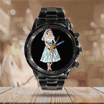 Discover Chainsaw Bride Chainsaw Vintage Calendar Steel Band Watch