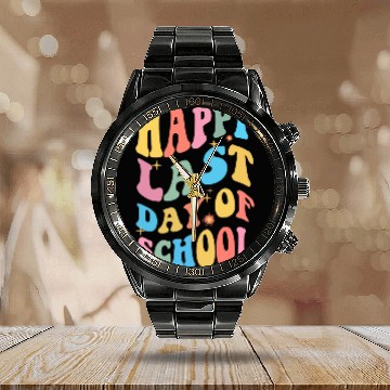 Discover Groovy Happy Last Day of School Teacher Student Calendar Steel Band Watch