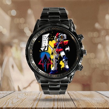 Discover Chibi Mecha: A Cute Cyberpunk Design 10 Calendar Steel Band Watch