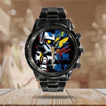 Discover Chibi Mecha: A Cute Cyberpunk Design 5 Calendar Steel Band Watch