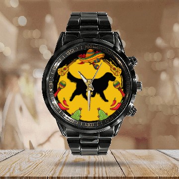 Discover Cinco De Mayo Funny Golden Retriever Dog Lover Calendar Steel Band Watch