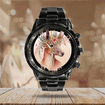 Discover Cute Australian Kangaroo Flower Crown Animal Lover Calendar Steel Band Watch