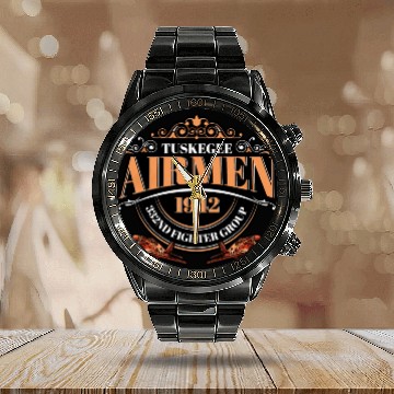Discover Tuskegee airmen Calendar Steel Band Watch