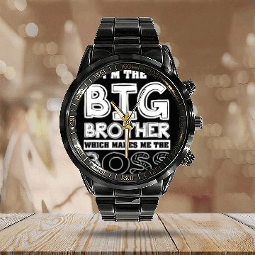 Discover Im the big brother - Funny Big Brother Boy Calendar Steel Band Watch
