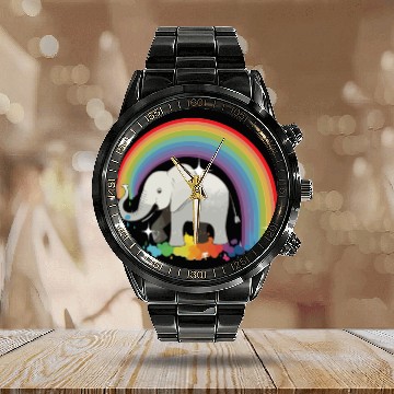 Discover Elephant Lover Wildlife Animal Zoo Zookeeper Calendar Steel Band Watch