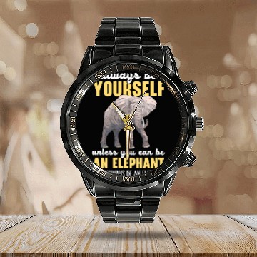 Discover Elephant Lover Wildlife Animal Zoo Zookeeper Calendar Steel Band Watch