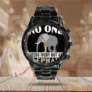 Discover Elephant Lover Wildlife Animal Zoo Zookeeper Calendar Steel Band Watch