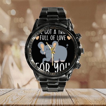 Discover Elephant Lover Wildlife Animal Zoo Zookeeper Calendar Steel Band Watch