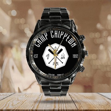 Discover Camp Chippewa Wednesday Addams Calendar Steel Band Watch