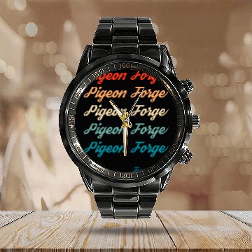 Discover Pigeon Forge Tennessee Great Smoky Calendar Steel Band Watch