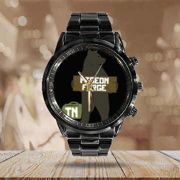 Discover Pigeon Forge Tennessee Great Smoky Mountains Bear Calendar Steel Band Watch