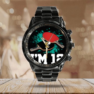 Discover I'm 12 Table Tennis Player Sports Kid 12th Calendar Steel Band Watch
