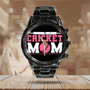 Discover Cool Cricket Mom For Cricket Sports Lover Calendar Steel Band Watch