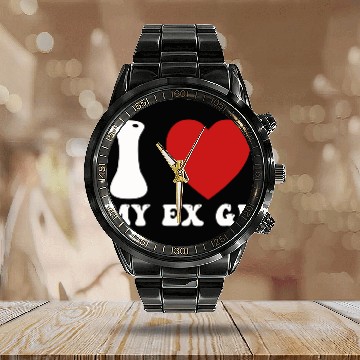 Discover I Love My Ex Girlfriend Calendar Steel Band Watch