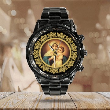 Discover Our Lady Mother Catholic Calendar Steel Band Watch