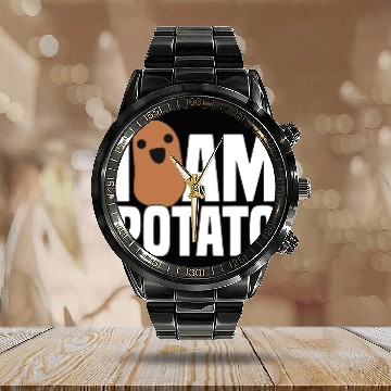 Discover I Am Potato - Funny Potato, Food Calendar Steel Band Watch