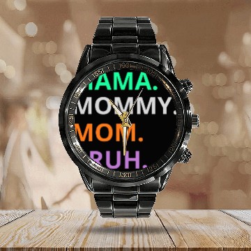 Discover vintage international women's day mama,mommy;bruh Calendar Steel Band Watch