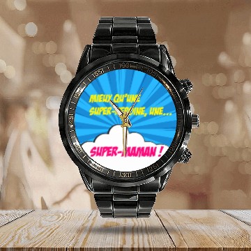 Discover Super-mom super-hero. Best mom Mother's day Comics Calendar Steel Band Watch