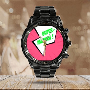 Discover Super-mom super-hero. Best mom Mother's day Comics Calendar Steel Band Watch