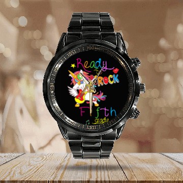 Discover Ready to rock Fifth grade Back to school Calendar Steel Band Watch
