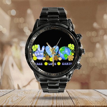 Discover Peace Love Earth Peace Love People Earth Day Calendar Steel Band Watch