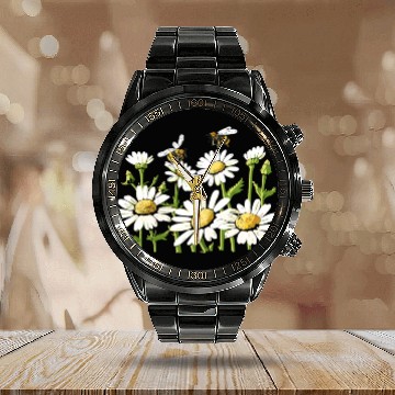 Discover Marguerites Daisy Summer Daisies Flower Garden Calendar Steel Band Watch