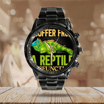 Discover Bearded Dragon Iguana Reptile lover Calendar Steel Band Watch