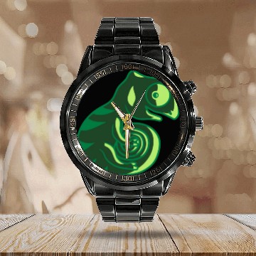 Discover chameleon lizard bunny sweet Calendar Steel Band Watch