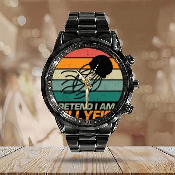 Discover Retro Pretend I m A Jellyfish Ocean Lover Vintage Calendar Steel Band Watch