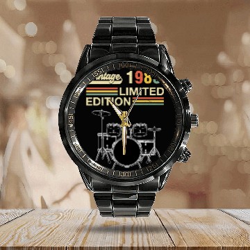 Discover Vintage 1983 Drums 40th Birthday Drummer Calendar Steel Band Watch